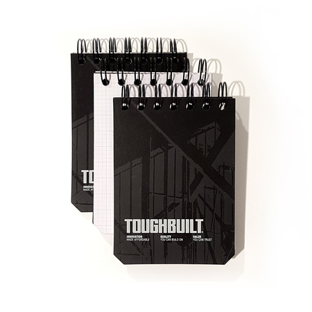 TOUGHBUILT Grid Notebooks (Small), PK3 TB-56-S-3